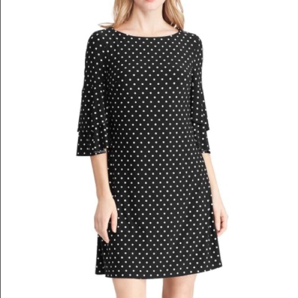 πLauren Ralph Lauren Polka Dot RuffleSleeve Dress - Picture 1 of 4